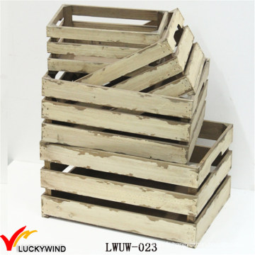 Cheap Rustic Distressed Wooden Apple Crates Wholesale